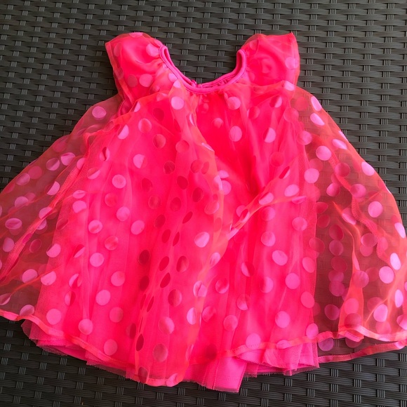 The Childrens Place, 12-18M, Pink, layered polka dot dress